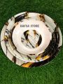 Pack of 6 And 8 Pcs Plates Set Quarter Plate Set Size "7" Inches Marble Design Melamine Double Glazed Premium Quality Heavy Weight Oven Safe Dinnerware Plates Set Dinner Set Plate Multi Function Plate Set Dish Plates Dinning Table Plate Set Food Grade. 