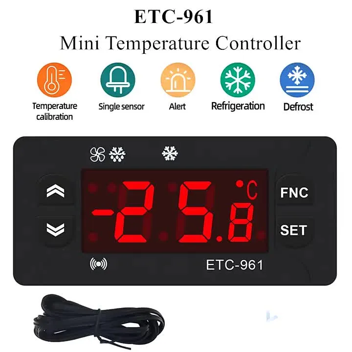 Mini Temperature Controller ETC-961 Mini Temperature Controller 220v Microcomputer Thermostats ...
