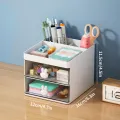 1PC Cartoon Storage Box Stationery Large Capacity Pen Holder Multi-functional Makeup Brush Storage Student Office Supplies. 