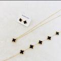 four leaf clover set 3(pieces) Earings, bracelet, necklace , pendant/necklace , vintage jewellery ,trending fashion Korean style ,  jewellery for girls  & women's imported jewellery. 
