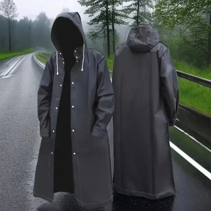 EVA Long Raincoat Unisex Male Women Rain Coats Poncho Suit Jacket Tourist Bike Ladies Running Hooded Hiking Rainwears Waterproof