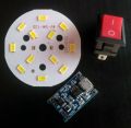 DC 4 Volt 5 Watt LED Lamp Combo Package (4V 5W Led Lamp Plate, TP4056 Charging Module, On/Off Switch). 