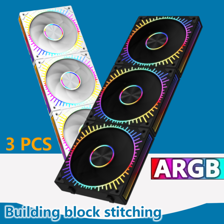 3 Desktop PC Case Cooling Fans, 3-in-1 Sun S Wireless Blocks, ARGB+PWM ...