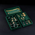 Jewelry Organizer Velvet Jewelry Storage Tray Display Ring Bracelet Necklace Storage Box Showcase Drawer Organizer Trays-Green. 