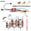 RCXAZ RC 60A ESC Brushed Motor 370 380 390 Waterproof JST/Point Plug Stainless Steel High Torque For 1/18 1/16 RC Car Crawler. 