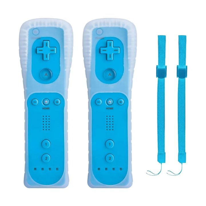 Pack of 2 – Wii Controller Remote for Gaming – Left Controller with Silicone Case & Armband – Comfortable Grip – Compatible with Wii & Wii U – Without Motion Plus