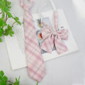 A Set of Two Handmade Jk Ties + Bow Ties, Available in Various Styles, Versatile College-Style Jk Plaid Women's Bow Ties and Ties, There Is Always One That Can Meet Your Needs.