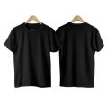 Black Plain Basic T-shirt For Men. 