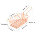 1PC Creative rectangular French fries basket Snack basket Fried food container with handle Western restaurant snack basket.