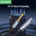 Rocoren AUX Cable 3.5mm Jack Male to Female Audio Extension Speaker Cable Converter for Phone Headphones Laptops Tablets Adapter.