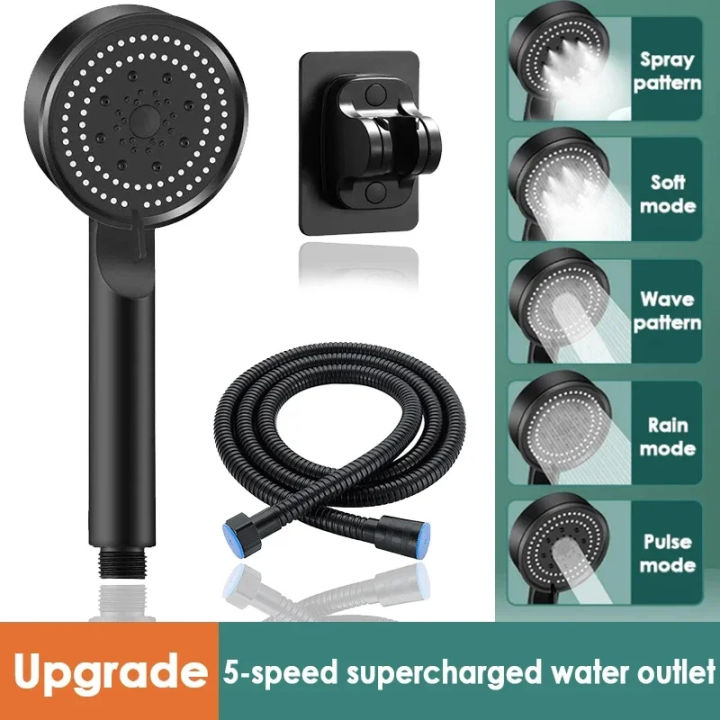 Booster Shower Head 5 Modes Household Adjustable High Pressure Water