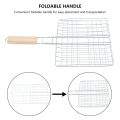 Barbecue Net Stainless Steel Barbecue Grilling Basket Fish Shrimp Vegetable Steak Meat Shrimp Folding Grilling Net BBQ Rack Tool.