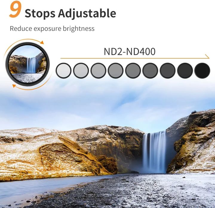 K&F%20Concept%2077mm%20Variable%20ND2-ND400%20ND%20Lens%20Filter%20(1-9%20Stops)%20for%20Camera%20Lens,%20Adjustable%20Neutral%20Density%20Filter%20with%20Microfiber%20Cleaning%20Cloth%20(B-Series)%20-%20Image%203
