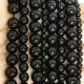 Natural black tourmaline round beads DIY bracelet necklace jewelry accessories. 