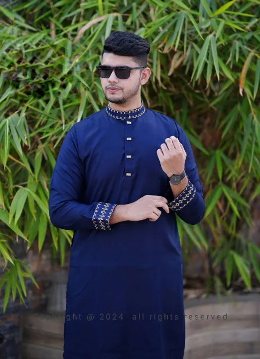 Nevy%20blue%20Panjabi%20with%20Ambodari.%20Soft%20Cotton,%20Panjabi%20for%20men%20Brand%20new%20design.%20Stylish%20and%20trendy%20Item%20-%20Image%202