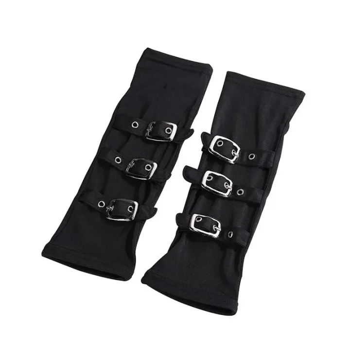 Women%20Half%20Finger%20Metal%20Buckle%20Belt%20Rivet%20Punk%20Hip%20Hop%20Party%20Cosplay%20Dance%20Mitten%20Black%20Fingerless%20Milk%20Silk%20Glove%20Cuff%20R46%20-%20Image%205