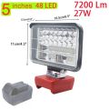 3/4/5/8 Inch Car LED Work Light Flashlights Electric  Spotlight For Milwaukee M&18 18V Li-ion Battery High Low Beam. 