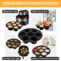 Silicone 7 Holes Cake Mold Home Party Baking Utensils Diy Cylindrical Mold Air Fryer Accessories Baking Tools Cake Molds. 