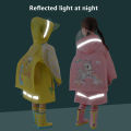 Children Raincoat Girls Boys School Students Backpack Location Waterproof Cartoon Rainwear For 2-12 Years Old Kids.