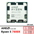 AMD Ryzen 5 7600X Used R5 7600X 4.7GHz CPU processor 6-Core 12-Thread 5NM L3=32M 100-000000593 Socket AM5. 