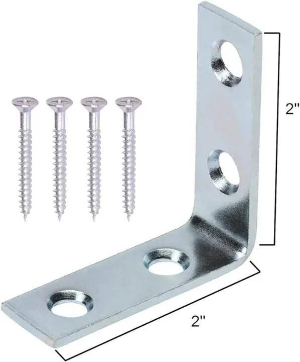 Steel%20L%20Shaped%20Support%20Angle%20with%20Screw%20for%20Wall,%20Size:-%202''%20X%202"Pack%20of%202%20-%20Image%202