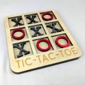 10-Piece Premium Wood Tic-Tac-Toe Board Game 6" Outdoor/Indoor Party Set Toy for Children/Adults, Classic Coffee. 