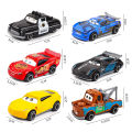 Disney Pixar Cars set Lightning McQueen Sheriff mack Truck Diecast Metal Car 2 1 3 box dinoco racer car Toy Boy  for kids. 