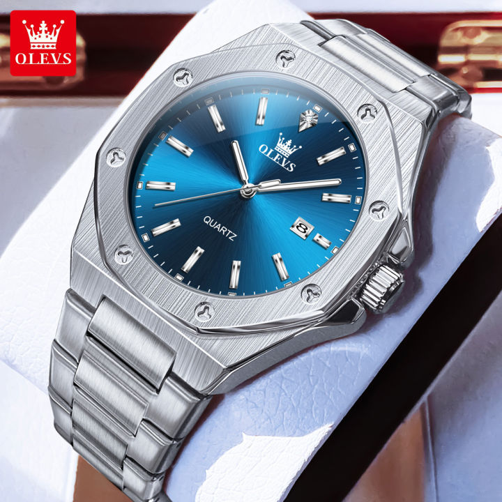OLEVS 3613 Butterfly Lock Fan Made Luxury Business Watch for Man Sport Stainless Steel Men Watch Luminous Date Watches Quartz watch - Watch For Men