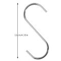 10pcs Stainless Steel S Shaped Hook Kitchen Bathroom Clothing Hooks Multi-functional Metal Hanging Hook. 