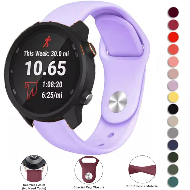 18mm 22mm 20mm Silicone Band For Garmin Forerunner 55 165 168 245 645/Venu 2/2S/2Plus/3/3S Vivoactive 4 3/Venu SQ 2 Sports Strap