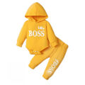 3-24 Months Newborn Baby Boy Clothing Suit Long Sleeve Hooded Romper+Pants Spring&Autumn Sports Style Toddler boy 2PCS Clothes. 
