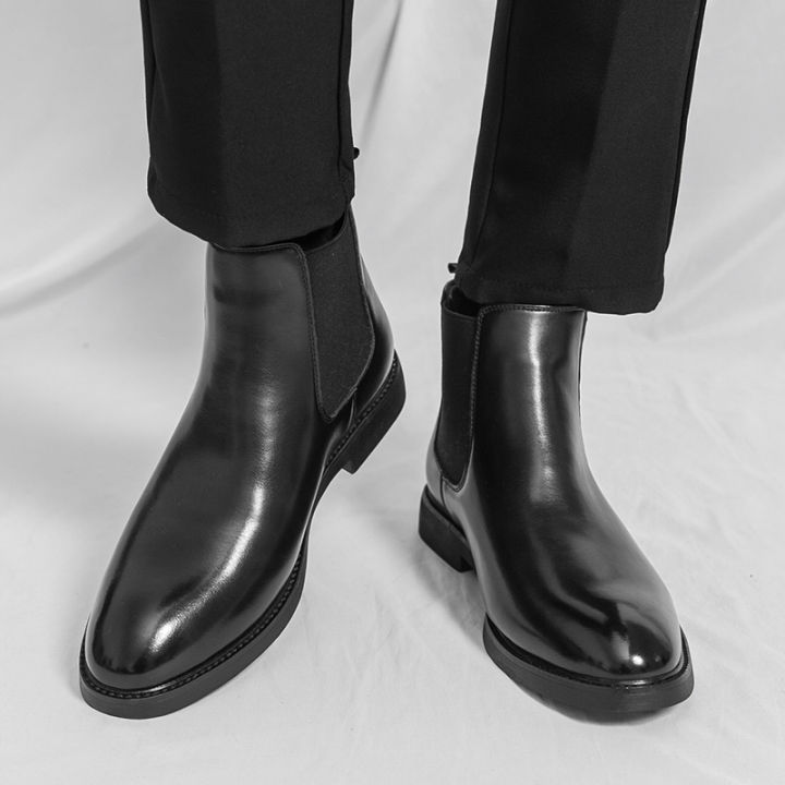 British%20and%20Korean%20Style%20Trendy%20Men's%20Casual%20High-Top%20Leather%20Shoes%20Brock%20Riding%20Boots%20Chelsea%20Pointed%20Business%20Ankle%20Boots%20-%20Image%204