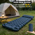 2026!Thicken Camping Mat Inflatable Mattress Sleeping Bed Tent Moisture-Proof Built-in Foot Pump Sleeping Pad with Pillow. 