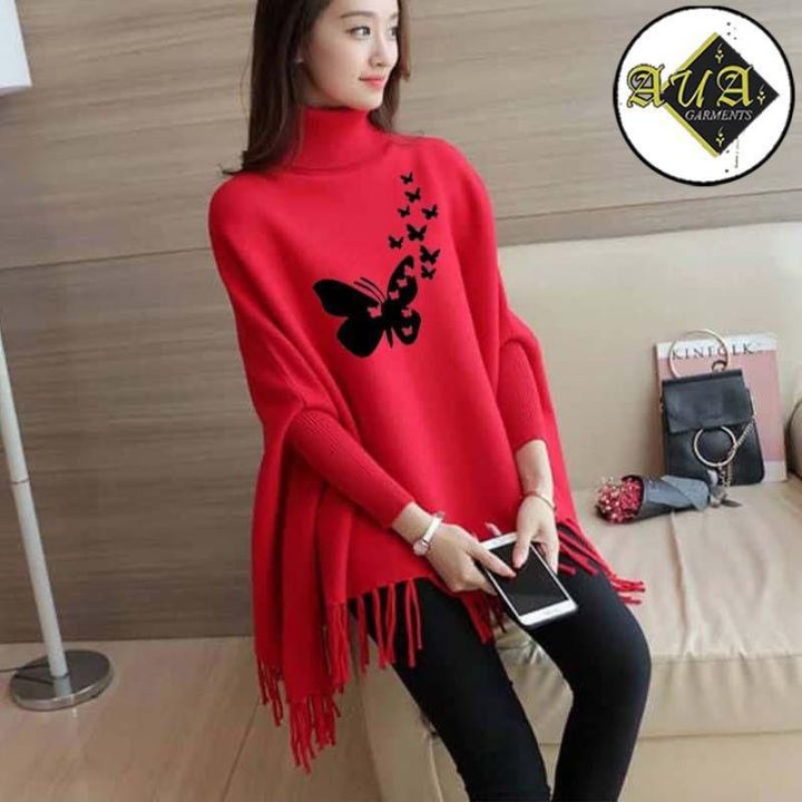 Fleece%20Poncho%20For%20Women%20%7C%20Winter%20Collection%20Woman's%20Printed%20Poncho%20For%20Girls%20%7C%20Winter%20Fashion%20Coffee%20Printed%20Poncho%20Sweater%20Poncho%20Style%20Top/Shirt%20For%20Girls%20-%20Image%203