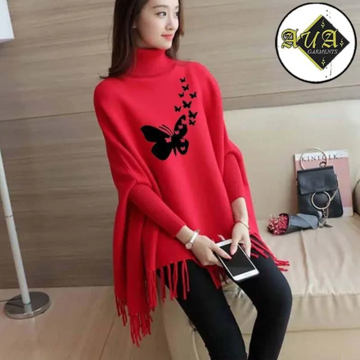 Fleece%20Poncho%20For%20Women%20%7C%20Winter%20Collection%20Woman's%20Printed%20Poncho%20For%20Girls%20%7C%20Winter%20Fashion%20Coffee%20Printed%20Poncho%20Sweater%20Poncho%20Style%20Top/Shirt%20For%20Girls%20-%20Image%203