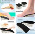 Height Increase Insoles Heel Pads Arch Support for Taller Hight. 