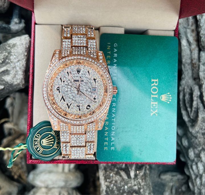 Rose Gold Fully Iced Ice Watch For Men