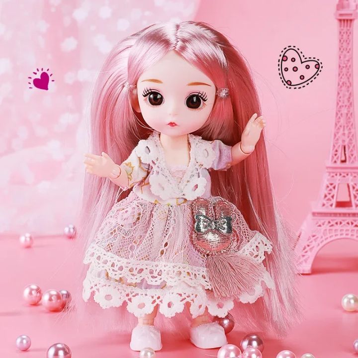 Princess 16cm BJD 1/12 Doll with Clothes and Shoes Movable Joints Sweet