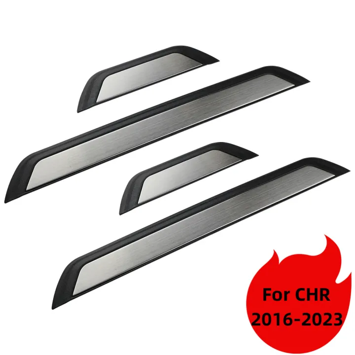 4pc%20Stainless%20Door%20Sill%20Scuff%20Plate%20Trim%20for%20Toyota%20C-HR%20CHR%202016-2020%202021%202022%202023%20Kick%20Pedal%20Protector%20Car%20Accessories%20-%20Image%203