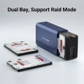 Acasis HDD Case SATA RAID Storage Enclosure Dual Bay Hard Drive Docking Station Array for 2.5/3.5 Inch External Hard Drive Case. 