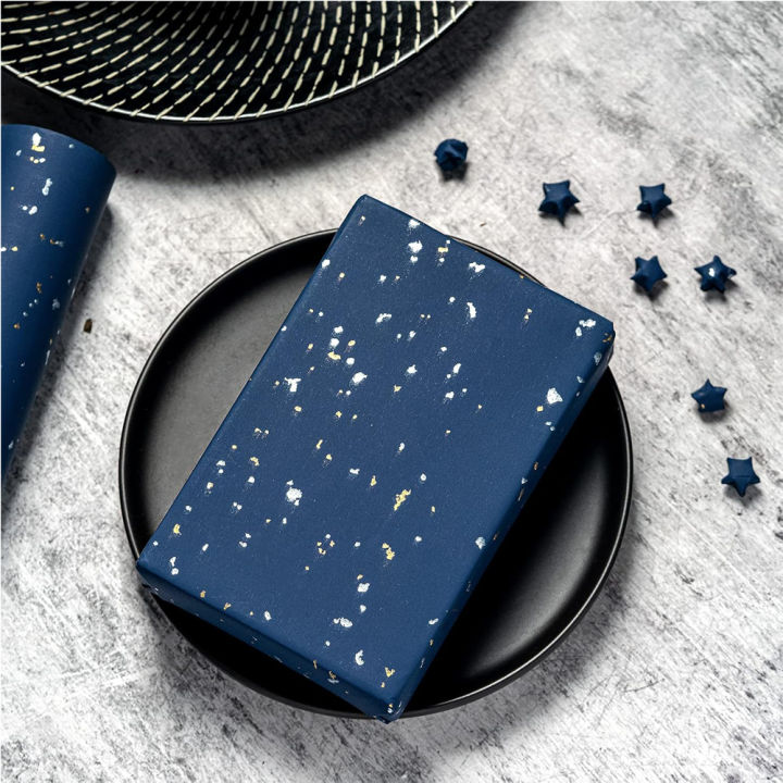 1roll%20%20Wrapping%20Paper%20Navy%20Blue%20Gold%20Foil%20%20Wrapping%20Paper%20%20Paper%20Suitable%20for%20Birthdays%20and%20Festivals%20DIY%20%20-%20Image%204