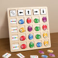 Children's Wooden Montessori Toys Kids Logical Thinking Training Direction Color Cognition Educational Battle Battle Board Game. 