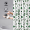 Black and White Leaf Waterproof PEVA Shower Curtain Waterproof Bathroom Curtain Liners 180 * 180CM with 12 Hooks. 