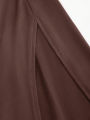 New Fashionable and Elegant Hanging Neck Top+Split Simple Solid Half Skirt Set. 