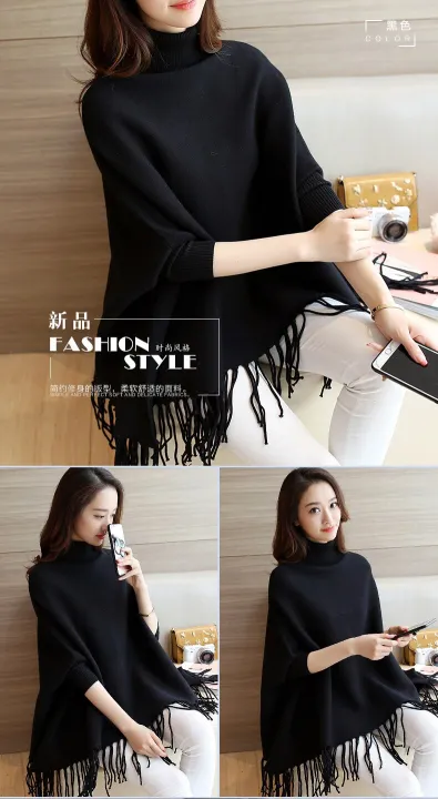 Women%20Poncho%20Coat%20Solid%20Elegant%20Pullover%20Female%20Jumper%20Irregular%20Tassel%20-%20Image%209