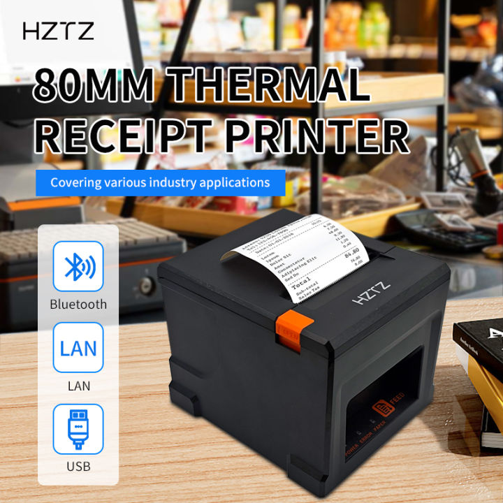 HZTZ 80mm Thermal Receipt Printer HZ-8360 Automatic Cutter Restaurant ...