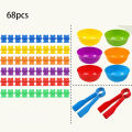 Counting Bears Matching Games Color Sorting Bowls Tweezers Preschool Learning Education Montessori Gift Toys for Kids Girls Boys. 