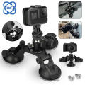 3-Cup Car Suction Cup Holder Strong Mount for  Hero 13 12 11 10 9 8 Insta360 SJCAM AKASO  Osmo Action Camera Accessories. 