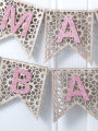 1Pc Pink Wooden Ramadan Muslim Decor Banner Pull Flag Ramadan Kareem Hanging Ornaments Wooden Ornaments Eid Mubarak Happy . 