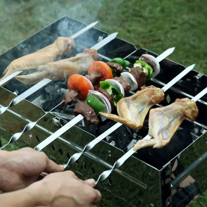 50cm%206Pcs%20BBQ%20Skewer%20Stainless%20Steel%20Wide%20Barbecue%20Sticks%20Flat%20BBQ%20Fork%20Outdoor%20Camping%20Picnic%20BBQ%20Utensil%20Kitchen%20Accessories%20-%20Image%205
